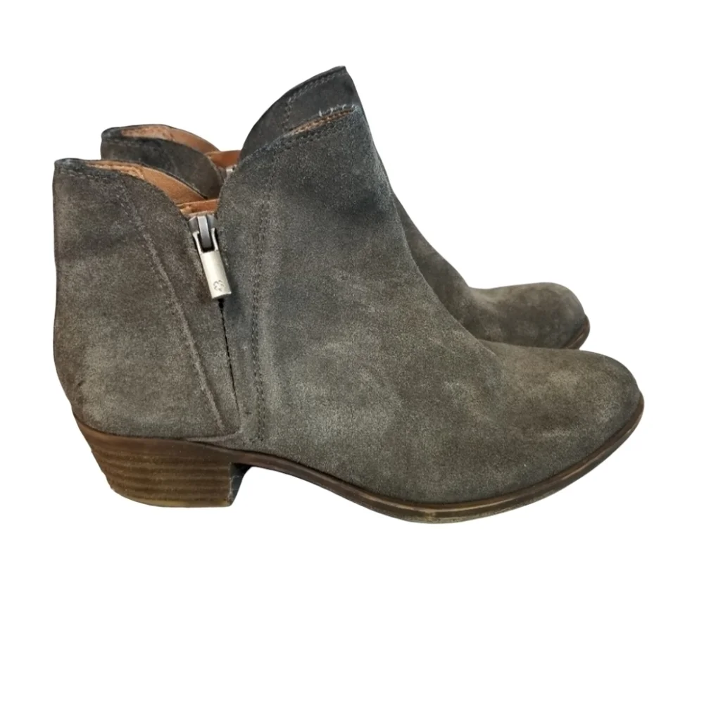 Lucky Brand Brenon gray suede booties